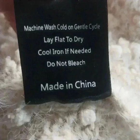 POL Boucle Popcorn Chunky Knit Oversized Sweater Cowl Neck Cream Women's Size S - Picture 9 of 9